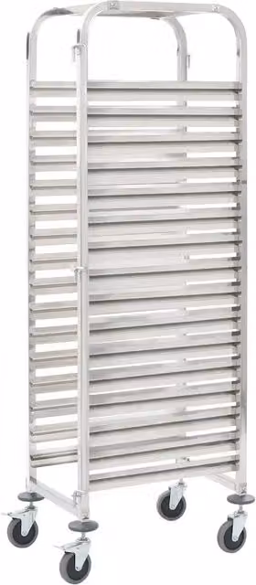 Carrello da Cucina per 16 Vassoi 38x55x163 cm in Acciaio Inox