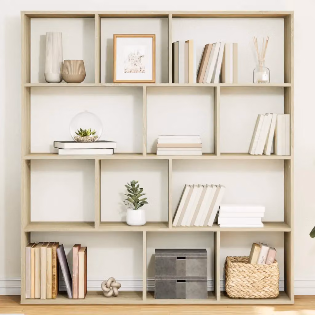 Libreria vidaXL in Legno Multistrato e MDF, Colore Rovere Sonoma, L: 132 cm, P: 29 cm, H: 141,5 cm