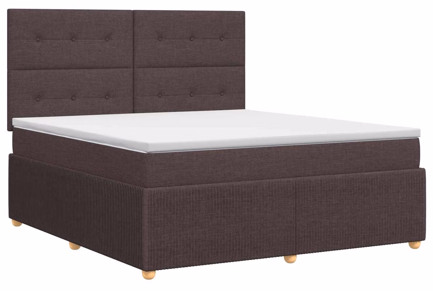 Letto a molle con materasso marrone scuro 140 x 190 cm in tessuto