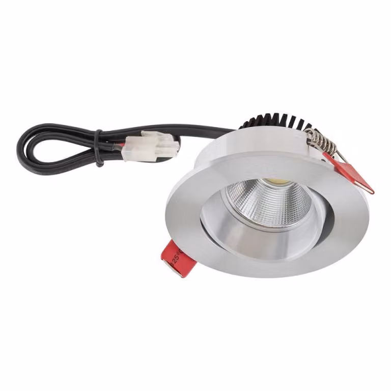 EVN P-LED da incasso a soffitto, rotondo, orientabile, alluminio anodizzato, IP20, 6 W, 3000 K-2000 K, 600 lm-60 lm, 90 Ra, dimmerabile, diametro di incasso 68 mm