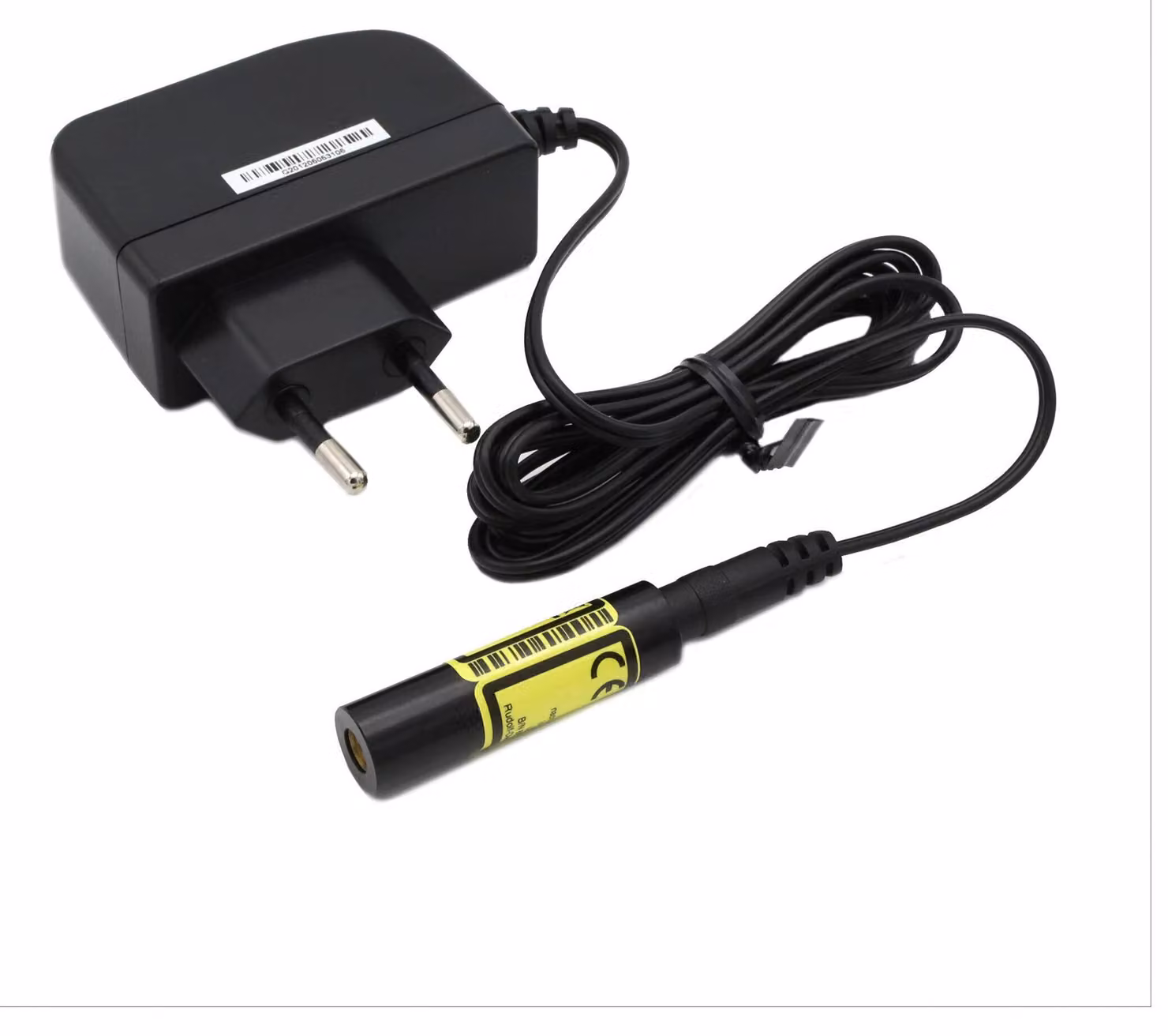 Puntatore laser rosso, 650 nm, angolo di 45°, alimentazione 5V DC, dimensioni Ø12x45 mm, distanza di messa a fuoco 1 metro