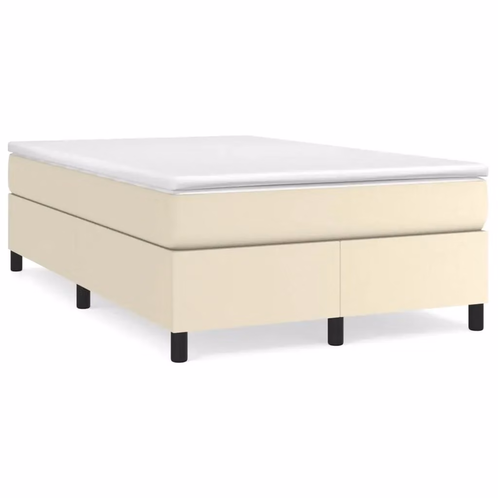 Letto a molle con materasso vidaXL in similpelle beige, L/P: 120 x 200 cm – 2