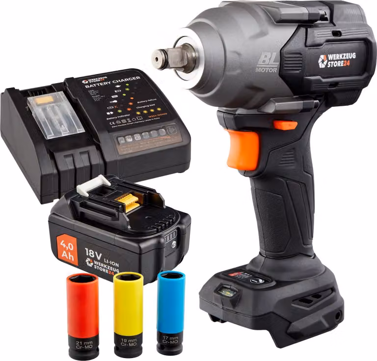 Avvitatore a impulsi a batteria WS24 WDS 18V 1/2" 950 NM / 1x batteria 4,0 Ah + caricatore rapido incl. bussole