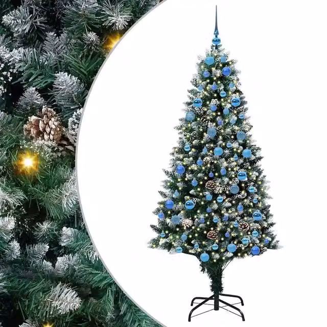 Albero di Natale Artificiale-Albero Natalizio con 300 LED Verde 180 cm 254236