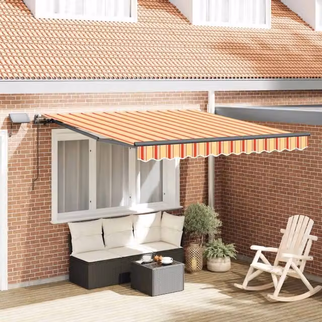 Tenda retrattile Giallo e Arancione 300 x 250 cm 3329966