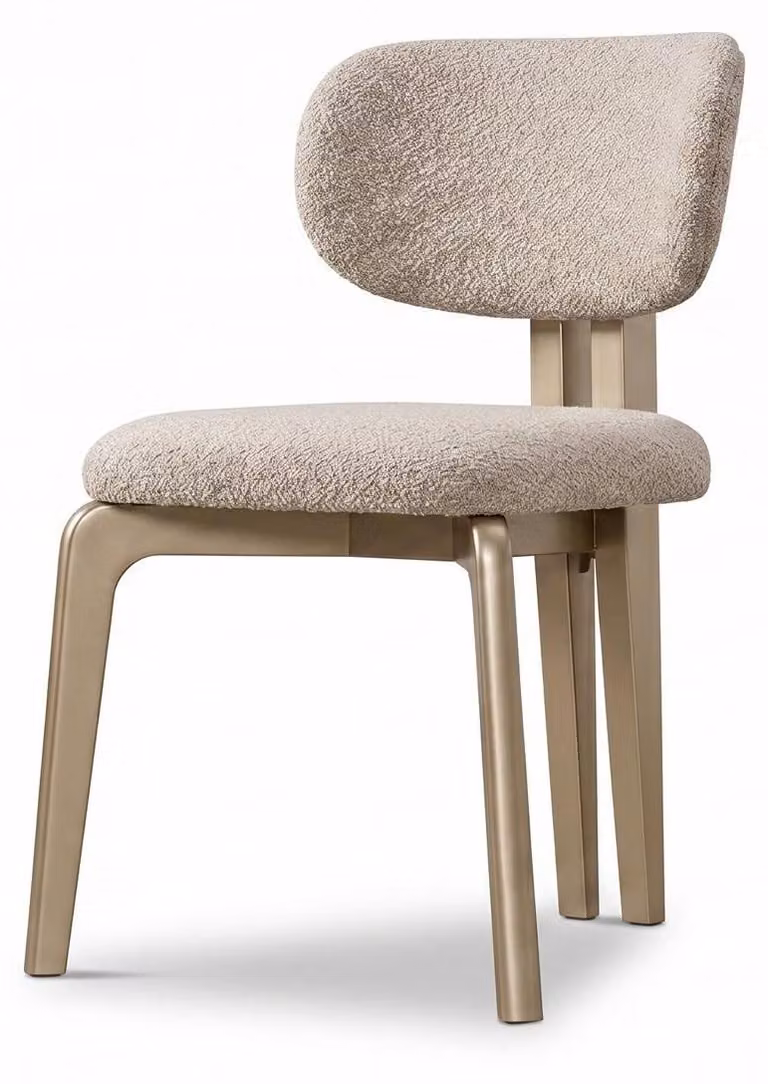 Sedia da pranzo in stile moderno, colore beige, imbottitura di alta qualità, dal design elegante