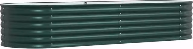 Fioriera rialzata moderna HELLOSHOP26 in acciaio verde per orto e giardino L: 240 cm, P: 80 cm, H: 44 cm