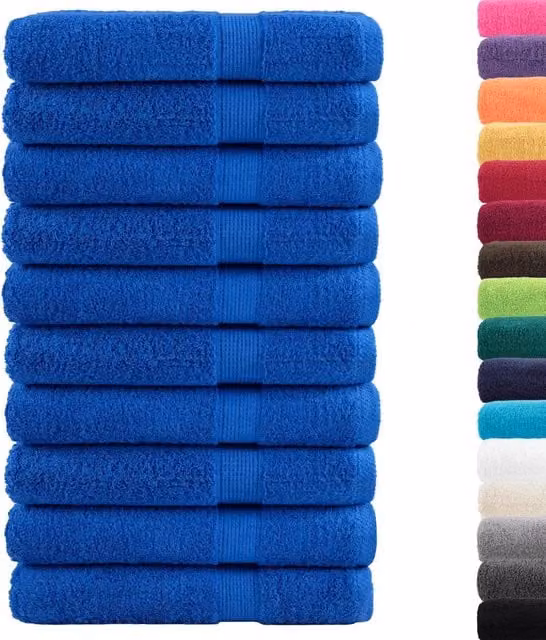 Asciugamani Premium SOLUND 10 pz Blu 100x200 cm 600 g/m² 137199