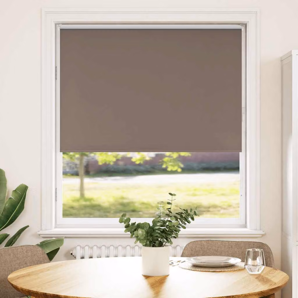 Tenda a Rullo Oscurante vidaXL in Poliestere, Disponibile in Marrone o Grigio, L: 115 cm x H: 175 cm