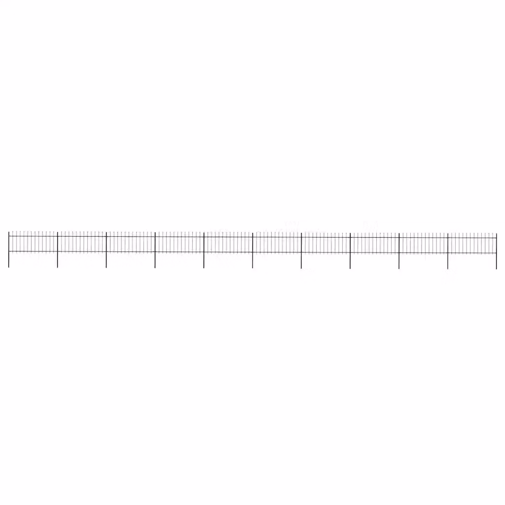 Recinzione da giardino vidaXL con punta a lancia in acciaio nero L: 1673 cm, H: 80 cm