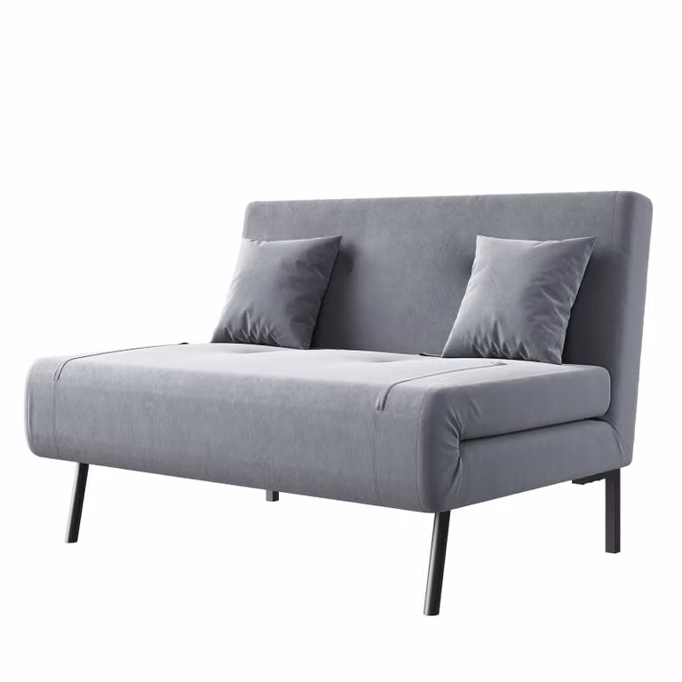 SONNI 120x80x79cm Grigio divano letto triplo pieghevole Divano e letto in uno, schiuma ignifuga, pile per bambini