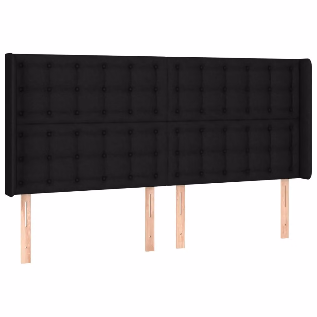 Testiera ad orecchio vidaXL in tessuto nero L: 163 cm, P: 16 cm, H: 118 cm – 2