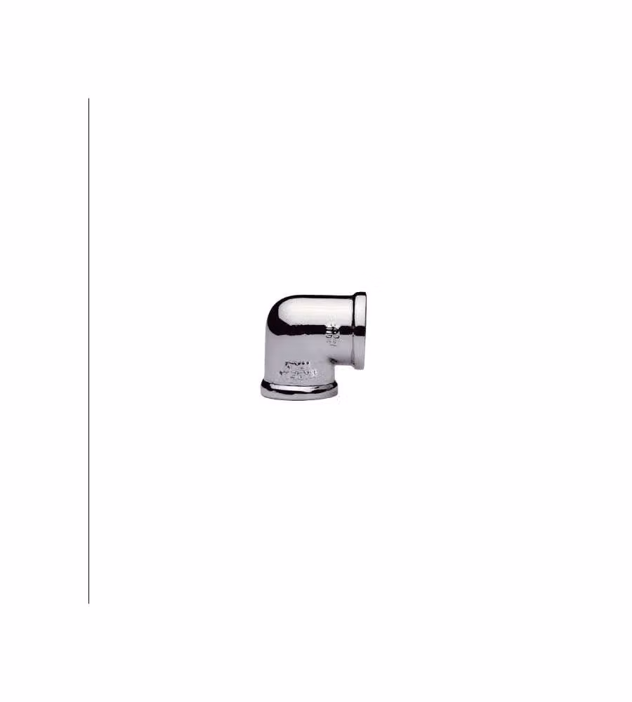Idro-Bric Raccordo Gomito Femmina-Femmina 3/4 Ottone Cromato 90°