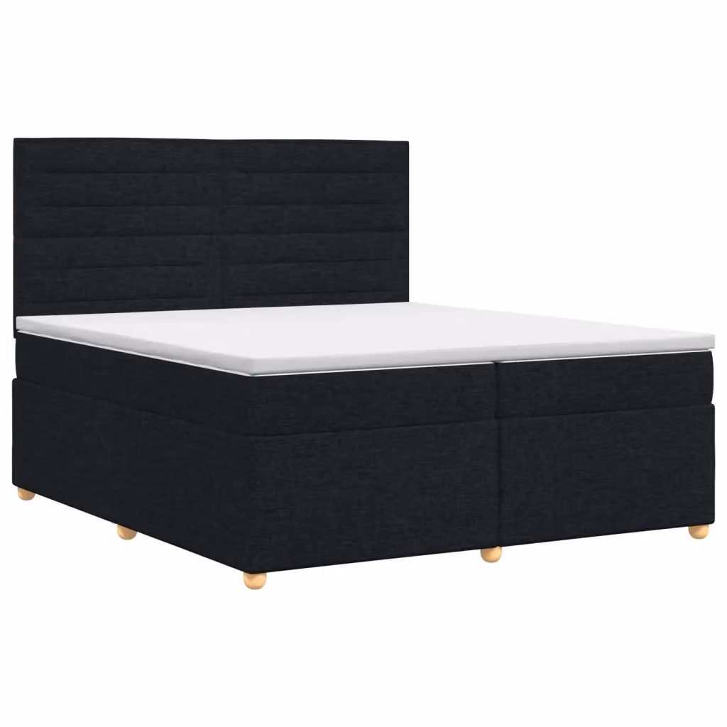 Letto box spring con materasso ibrido vidaXL in tessuto nero L/P/H: 200 x 200 x 140 cm – 2
