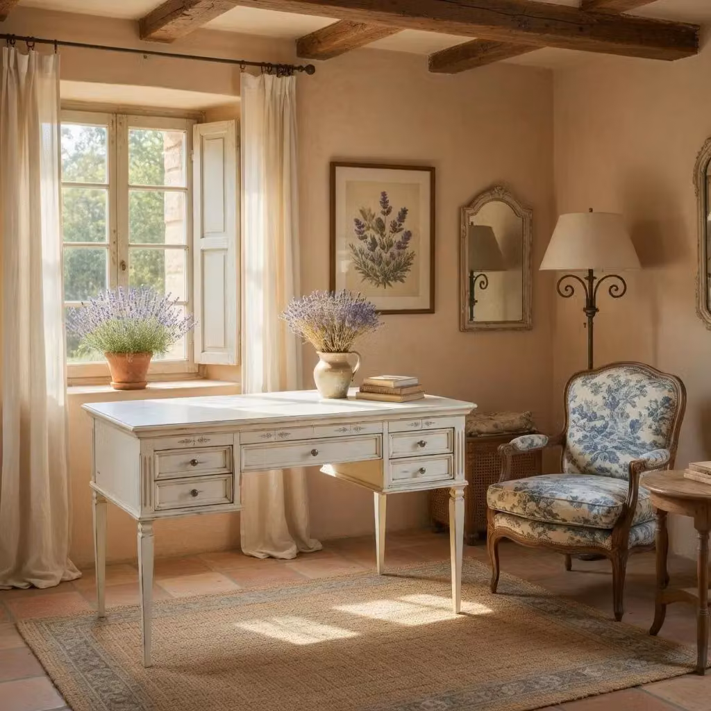 Scrivania classica in legno bianco Mobili 2G L: 130 cm, P: 70 cm, H: 80 cm – 2