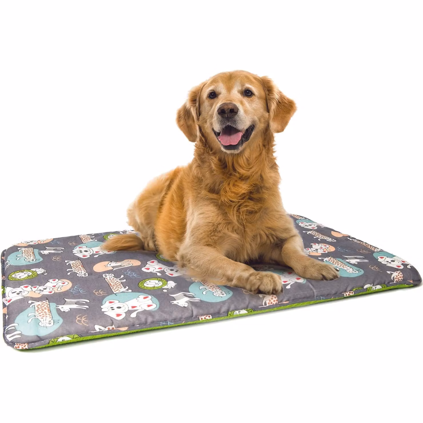 Cuscino rettangolare per animali Pet Sitter in cotone e poliestere, colore grigio, L: 90 cm, P: 60 cm, H: 5 cm