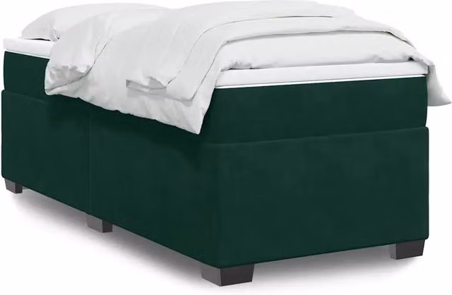 Giroletto a Molle con Materasso Verde Scuro 90x200 cm Velluto 3285260