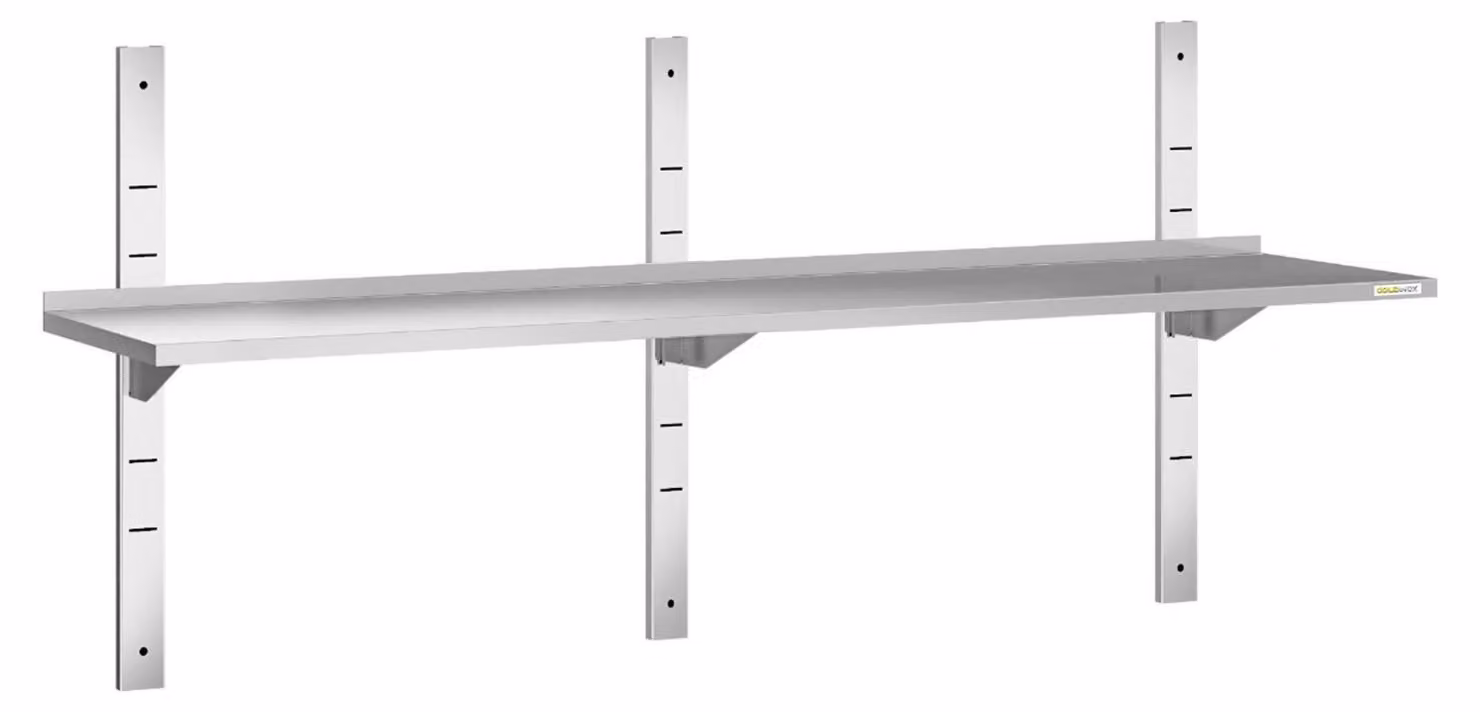 Mensola a parete in acciaio inossidabile, dimensioni 1500 x 300 mm, linea PREMIUM - GOLDINOX