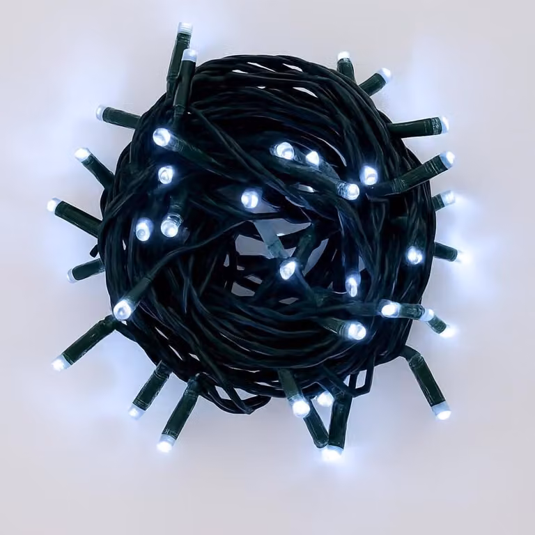 Catena luminosa a LED, 100 LED, 10 metri, bianca, grado di protezione IP65, espandibile
