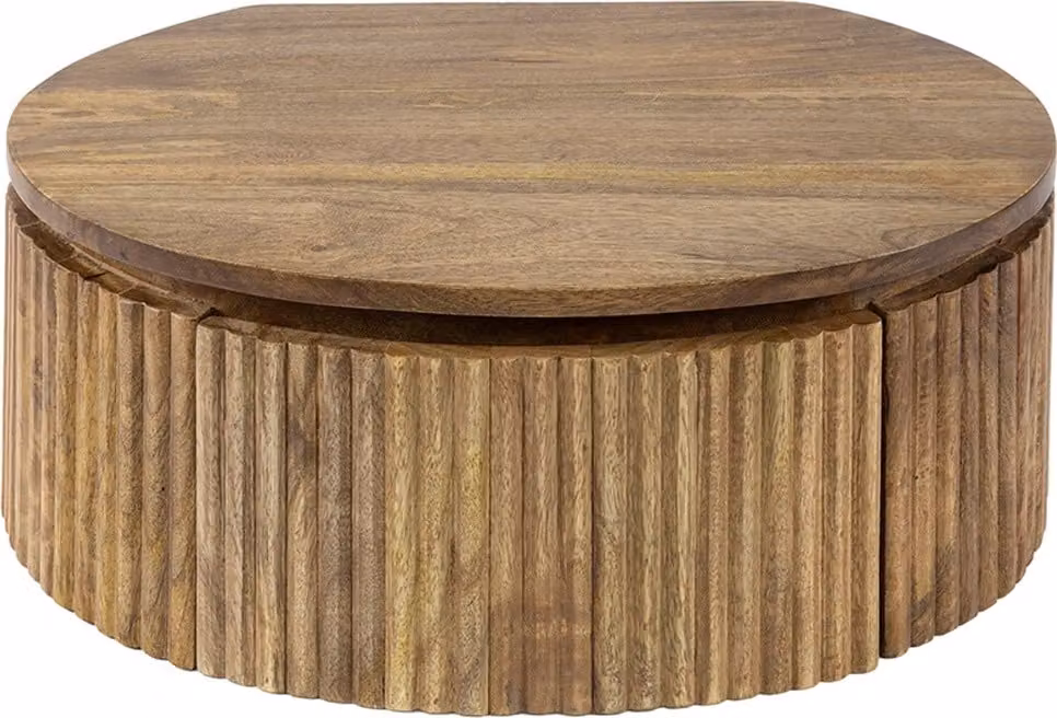 KAWOLA comodino HEVE sospeso in legno massiccio di mango naturale 1 cassetto