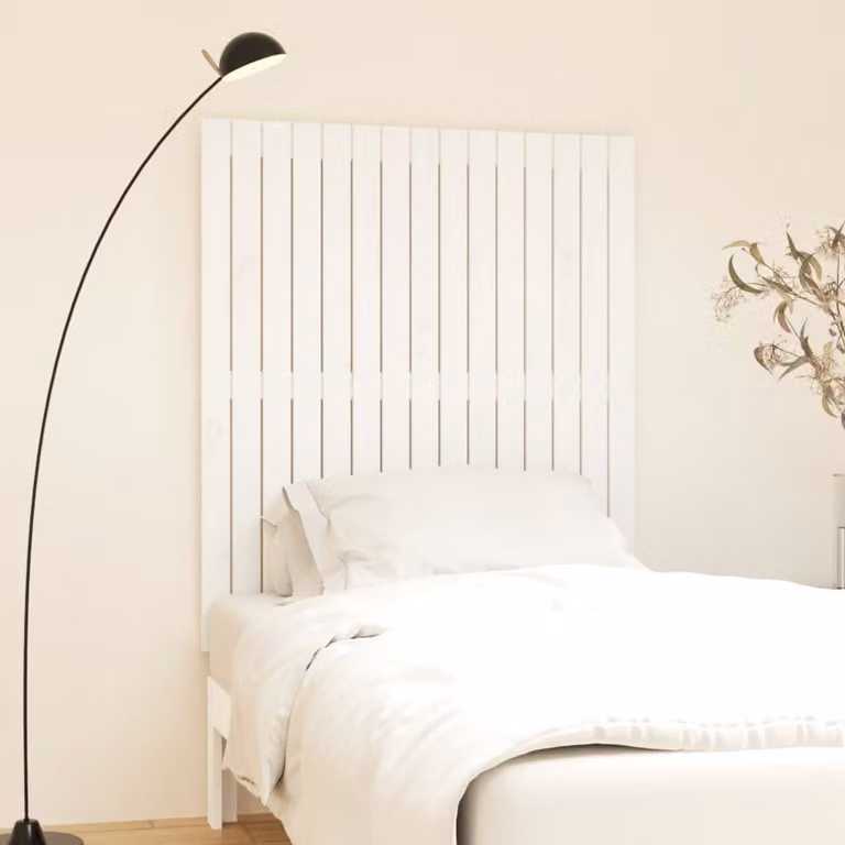 Testiera da parete vidaXL in legno massello di pino bianco L: 95,5 cm, P: 3 cm, H: 110 cm