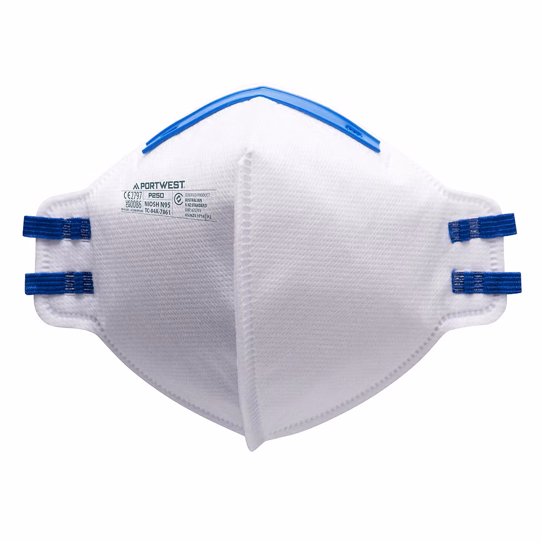 Portwest P250 FFP2 Maschera pieghevole per polveri sottili, bianco