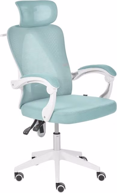 Sedia da ufficio ergonomica BELIANI verde, moderna con poggiatesta, braccioli e base girevole a 360 gradi, ideale per home office – 1