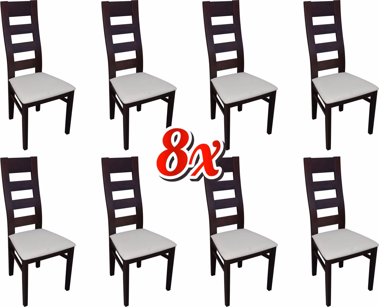 Gruppe Sitz Polster Lehn Stühle Garnitur Holz Massiv Luxus Sessel Set 8x Stuhl