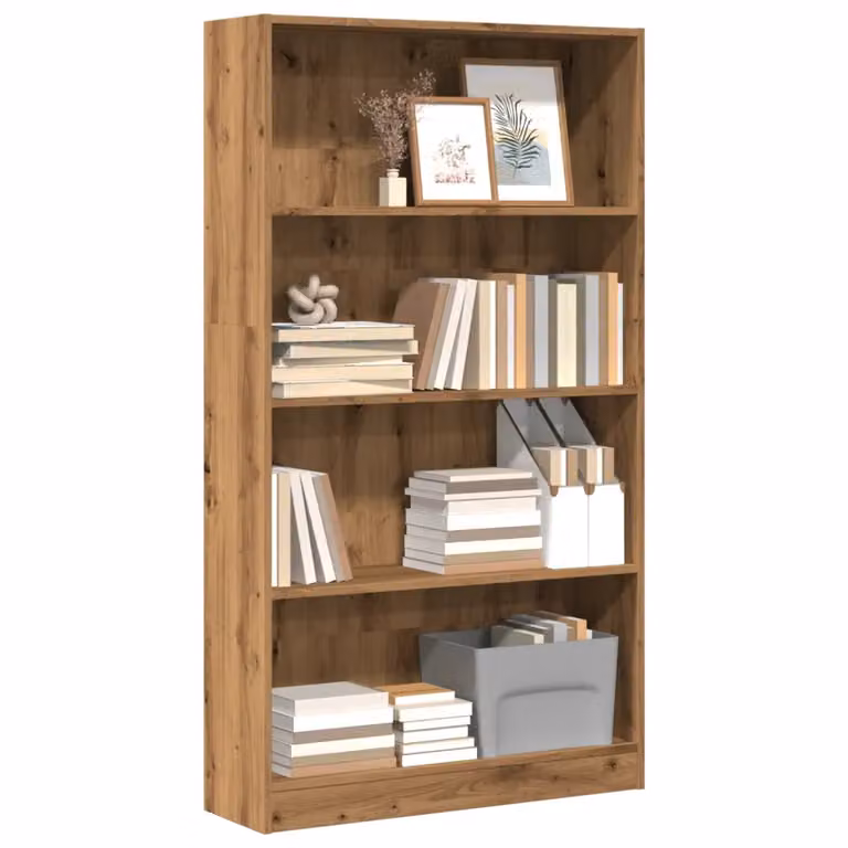 Libreria moderna vidaXL in legno marrone con pannello posteriore, L 80 cm x P 24 cm x H 143 cm