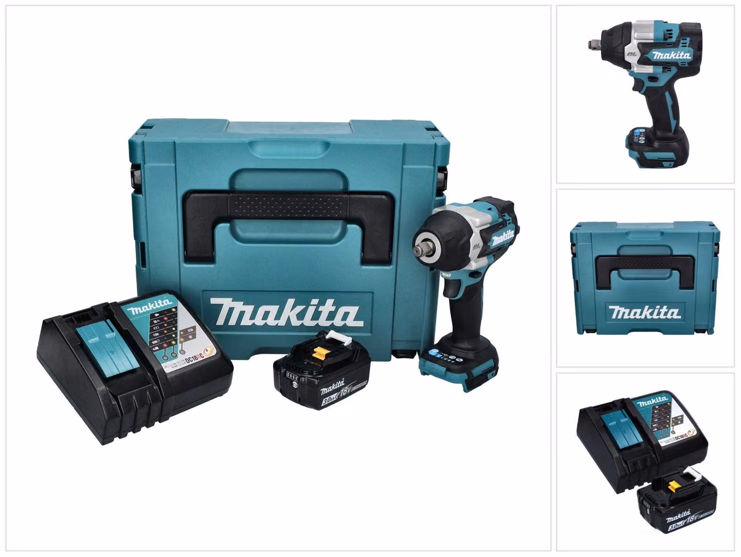Avvitatore a impulsi a batteria Makita DTW 700 RF1J 18 V 700 Nm 1/2" XPT Brushless + 1x batteria ricaricabile 3,0 Ah + caricabatterie + Makpac