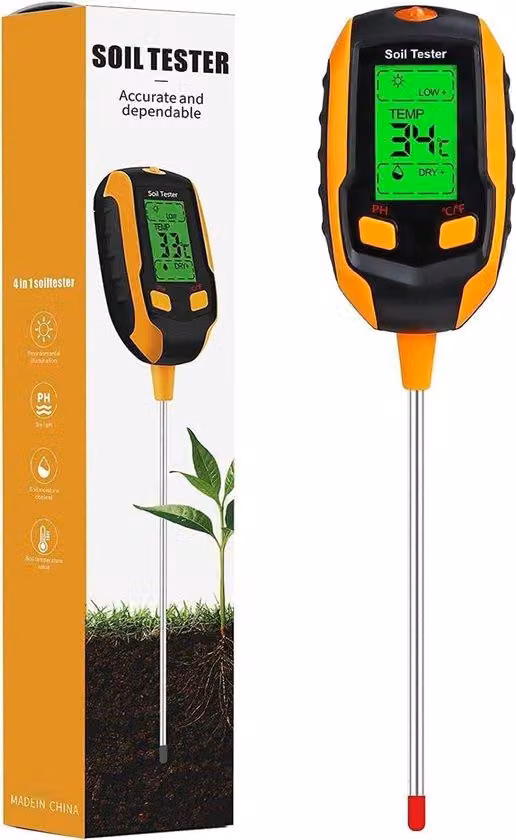 Misuratore di pH del terreno - Misuratore di pH per erba e terreno - Misuratore di pH per acqua e terreno - Misuratore di pH per erba e prato - Misuratore di umidità e pH del terreno