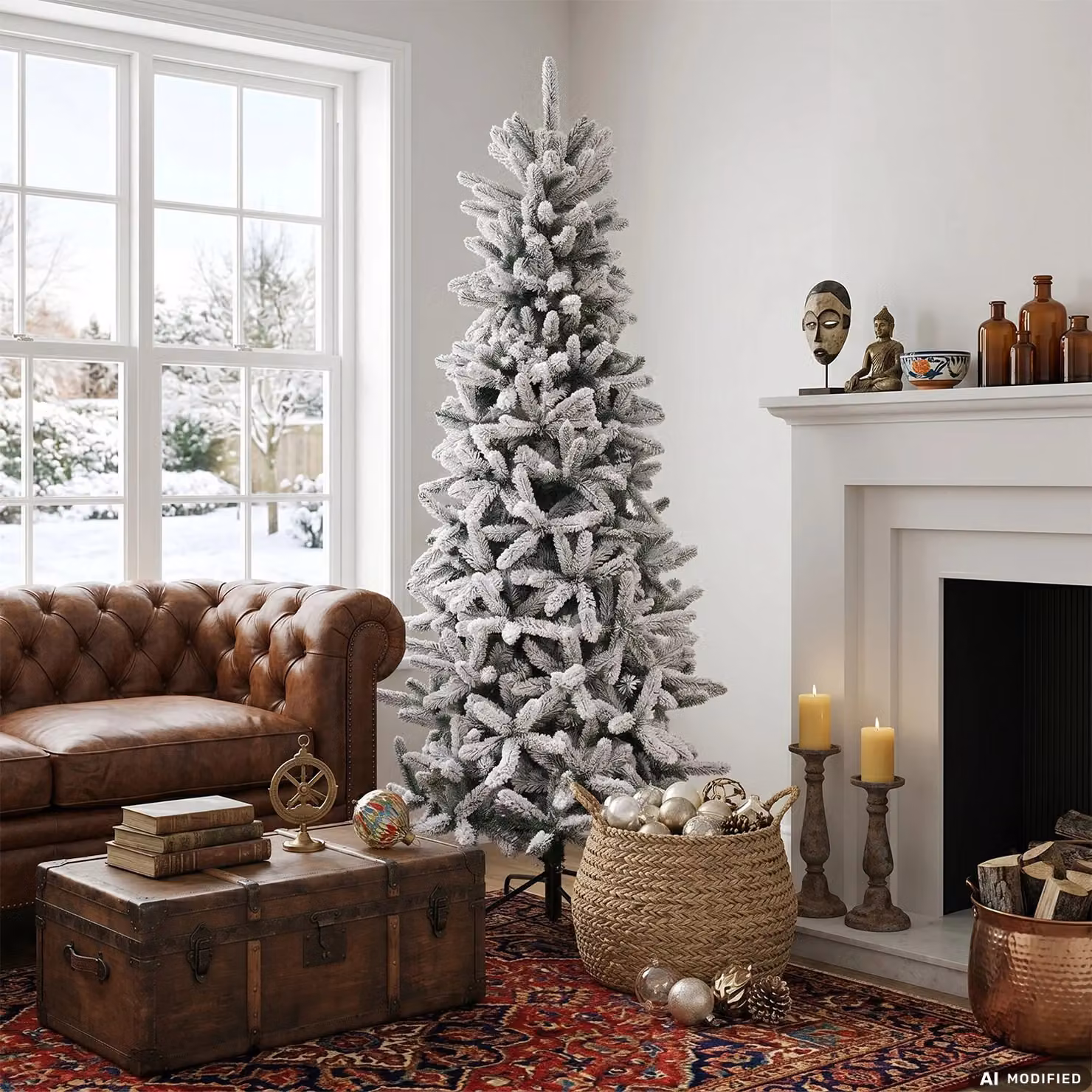 Albero di Natale Artificiale Slim con Picco Innevato Vestiamo Casa, Altezza: 230 cm, Diametro alla base: 106 cm – 2