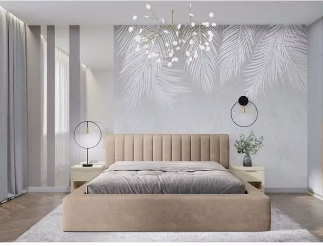 Letto contenitore CERVIN Meublorama in velluto beige con rete sollevabile L/P: 160 x 200 cm