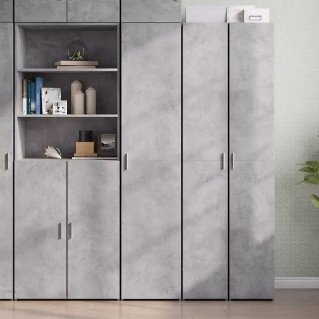 Credenza a parete vidaXL in MDF Grigio Opaco L: 40 cm, P: 42,5 cm, H: 185 cm