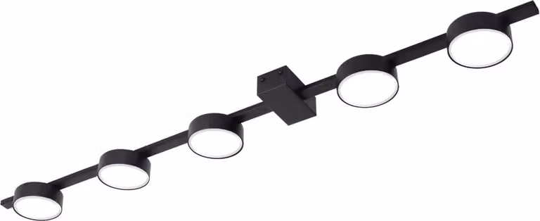 Lampada da soffitto JOY nera 5xGX53x10W in metallo, dimensioni: 3,5x99,3x9 cm, IP20, Polux