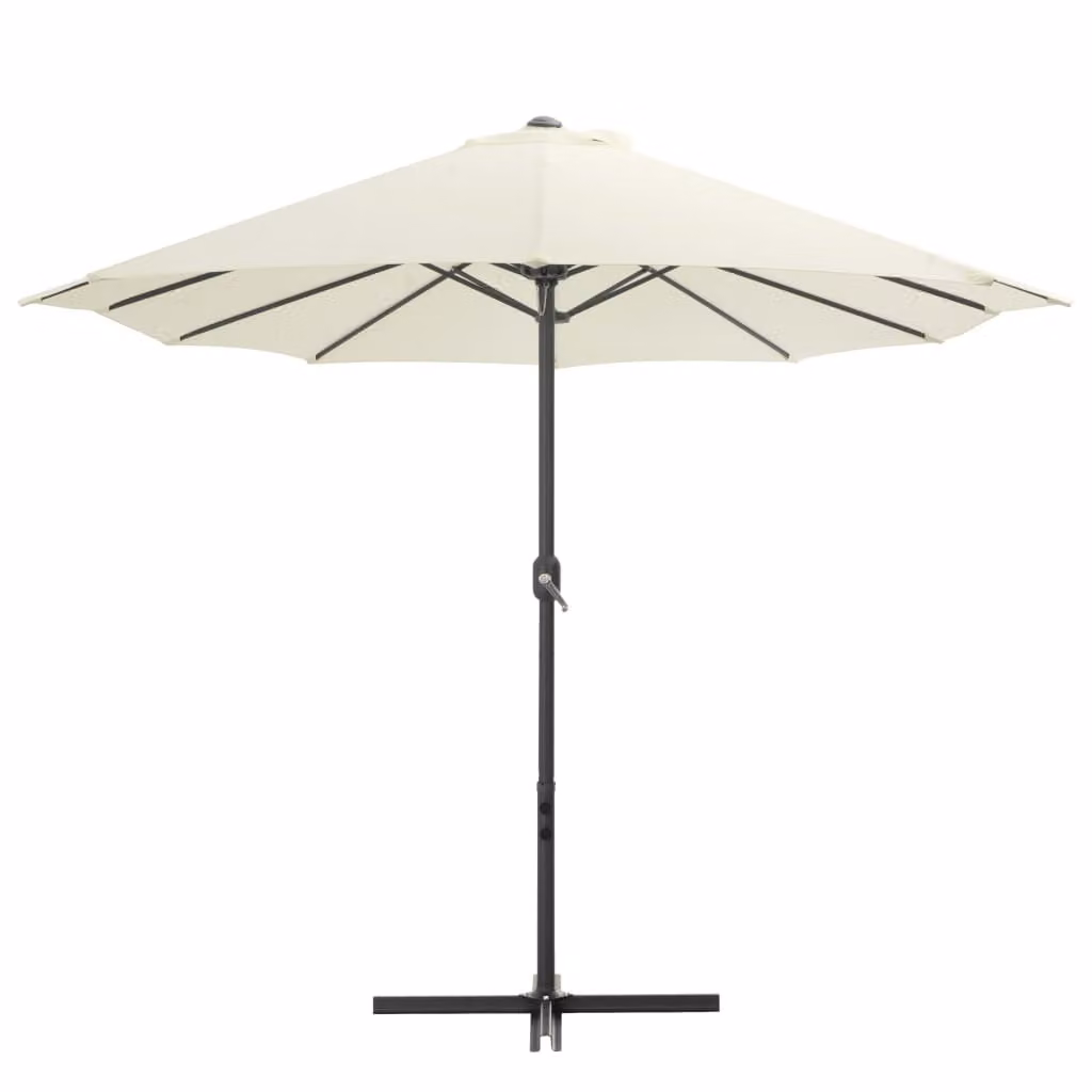 vidaXL Ombrellone con palo in alluminio 460x270 cm Bianco sabbia