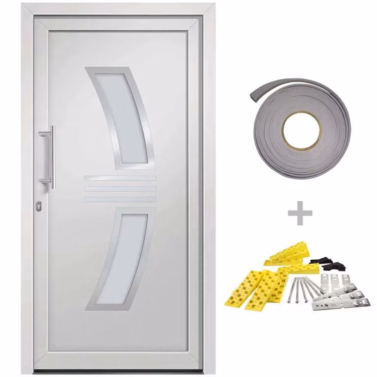 Porta di ingresso moderna bianca vidaXL L: 98 cm, H: 208 cm