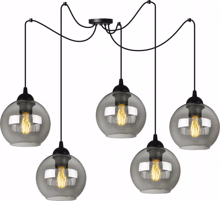 Elegante Lampada A Sospensione A Ragno Con Paralume In Vetro