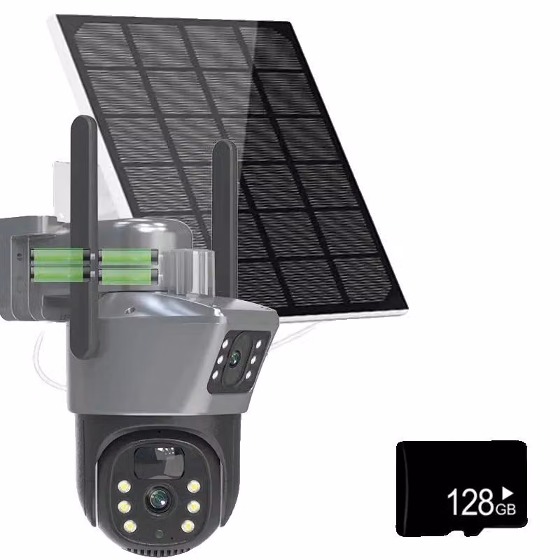 Telecamera di sicurezza, risoluzione 8MP, visione notturna, con scheda di memoria da 128GB