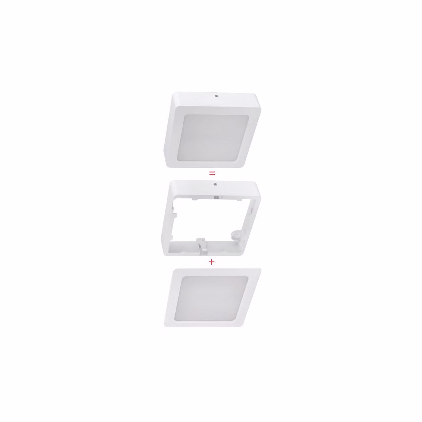 Downlight da incasso/a vista da 120 mm, lampada da soffitto da 9 Watt, 830 lm (4000 K, bianco neutro) con cornice quadrata a vista