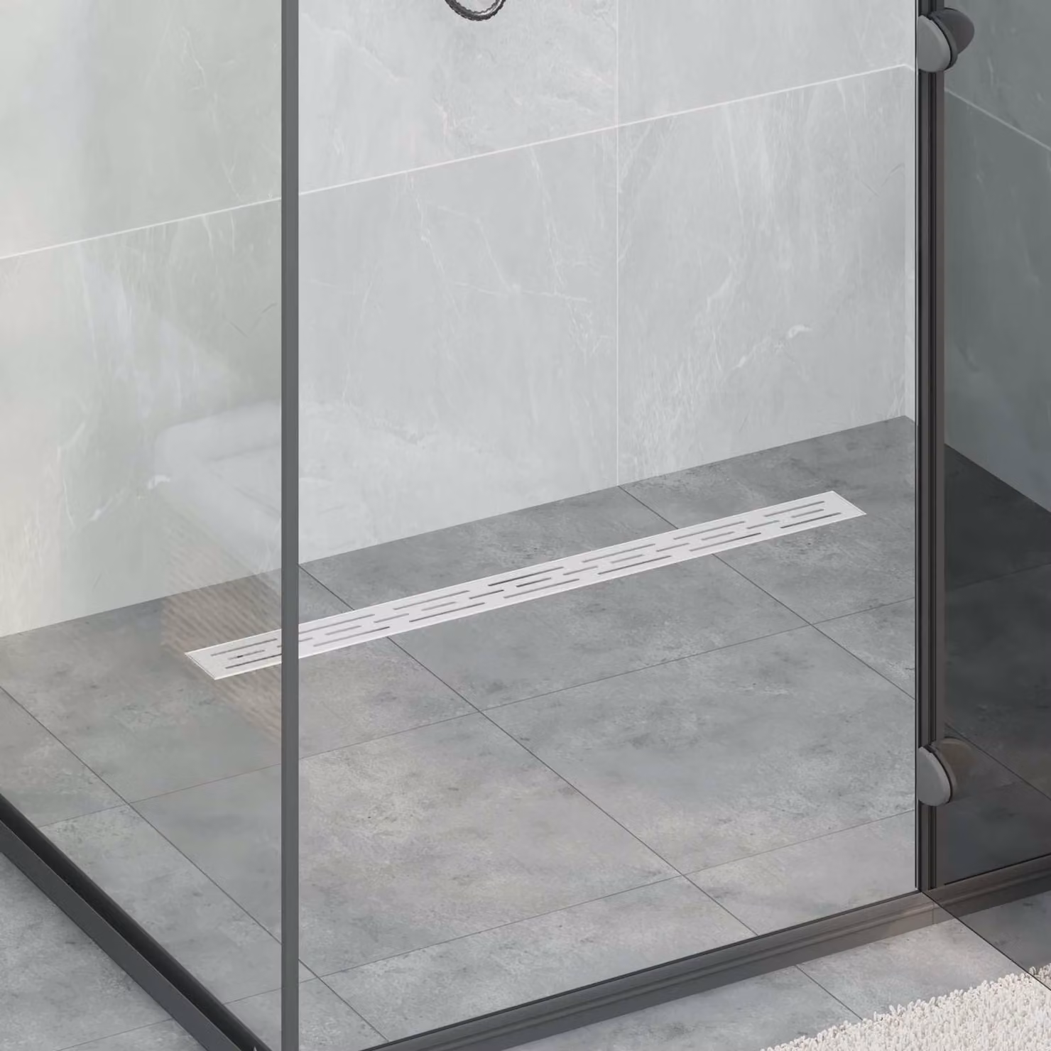 Scarico doccia lineare vidaXL in acciaio inossidabile con sifone a 360 gradi, Argento, Lunghezza: 80 cm
