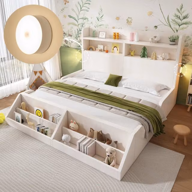 letto in legno bianco 140x200 cm