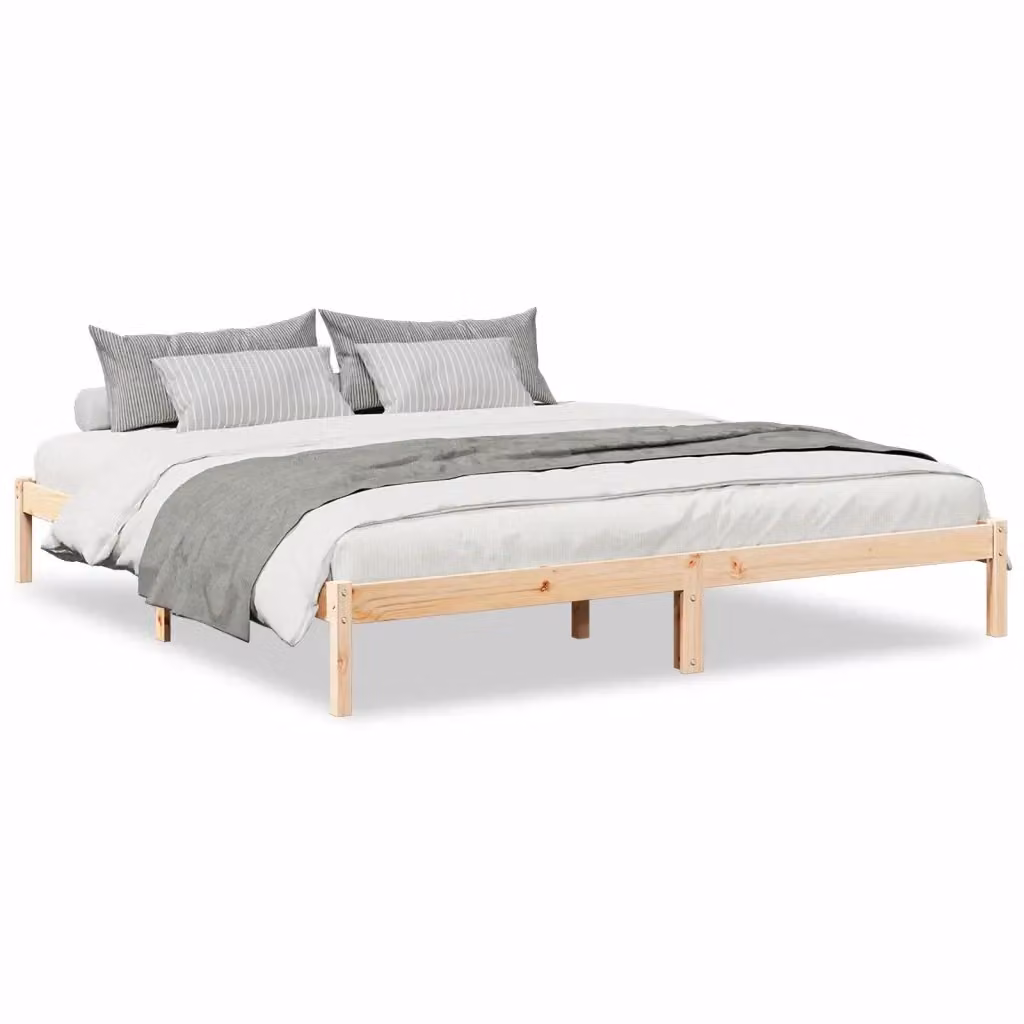 Letto Extra Lungo Design Mania in Legno di Pino Grezzo L: 185.5 cm, P: 215.5 cm, H: 151 cm – 2