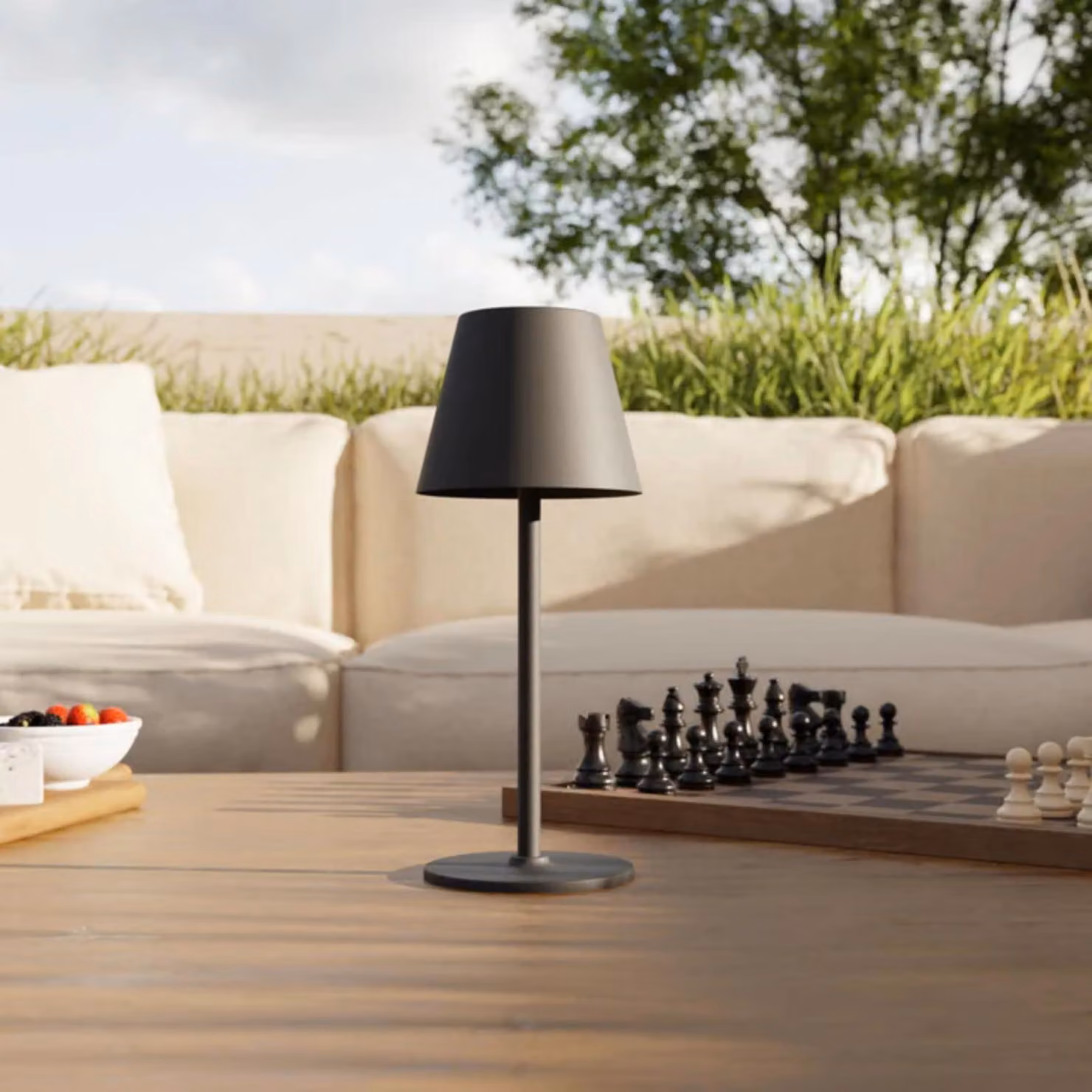 LUMIÈRE Design Lampada da Tavolo Ricaricabile 'Velaris' LED dimmerabile IP54 senza fili Nero