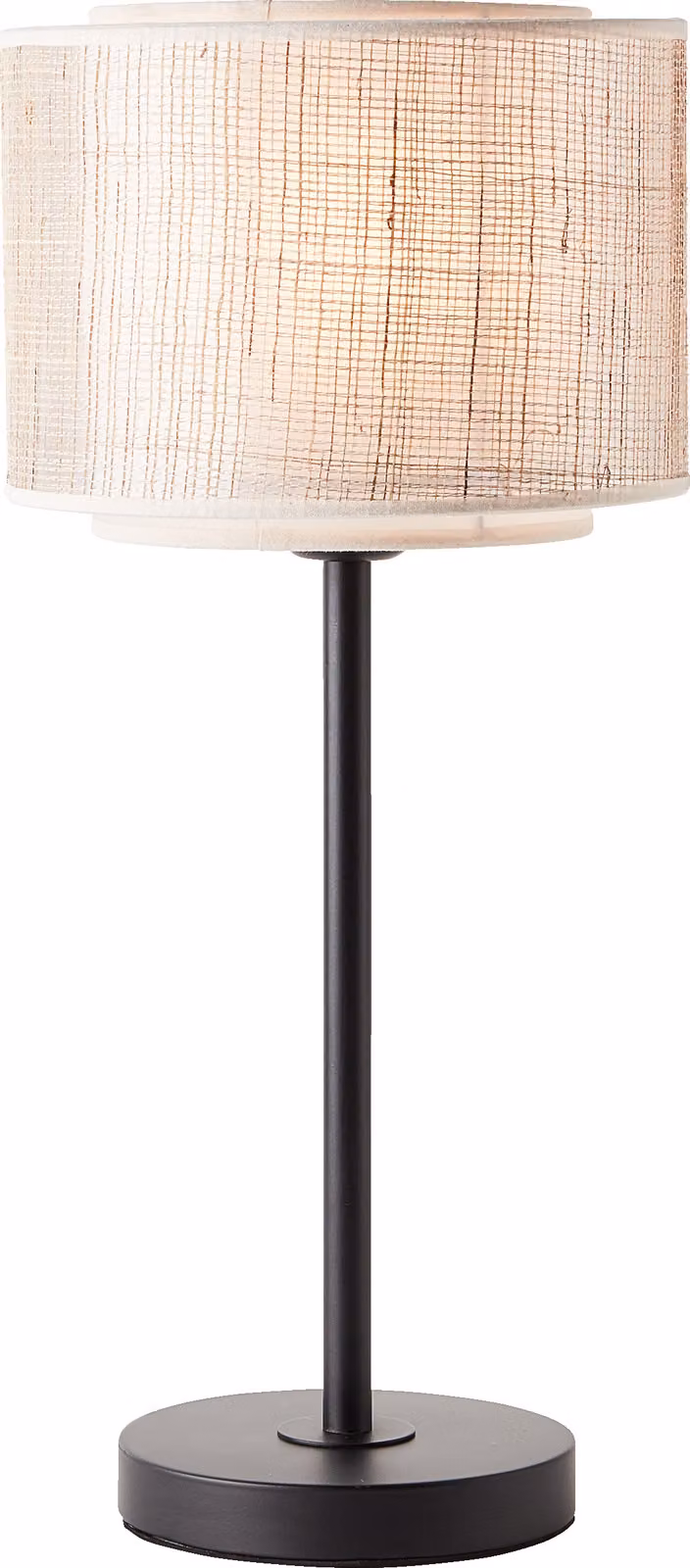 Lampada da tavolo, altezza 48 cm, Ø 22 cm, E27, max. 42 W, metallo/tessuto/carta