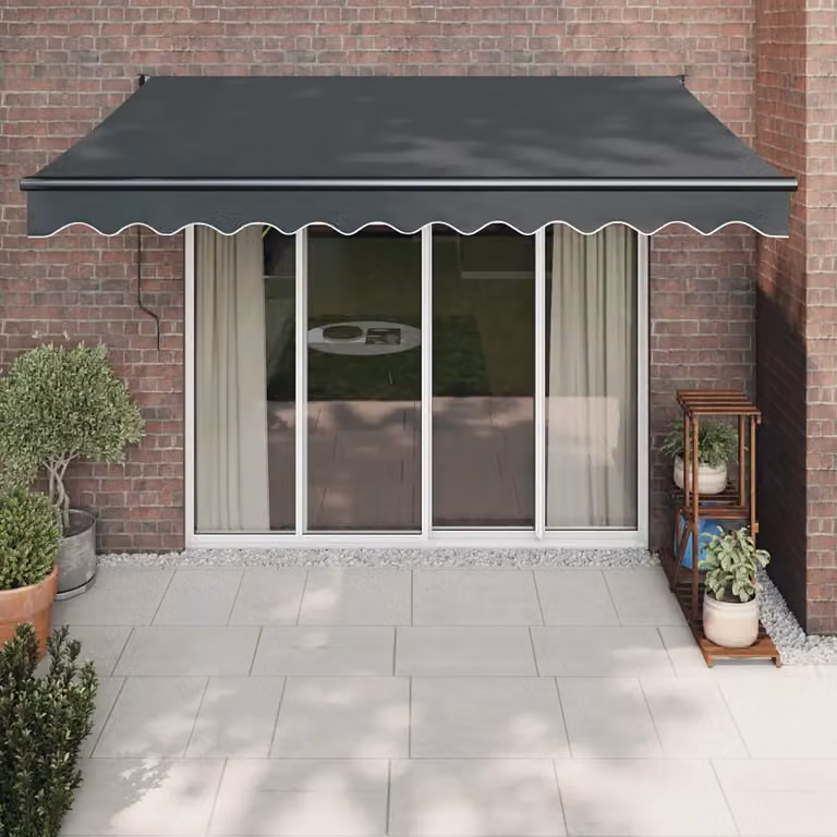 Tenda Sole Automatica Retrattile vidaXL in Alluminio e Poliestere, Colore Antracite, L: 3 m, P: 2,5 m