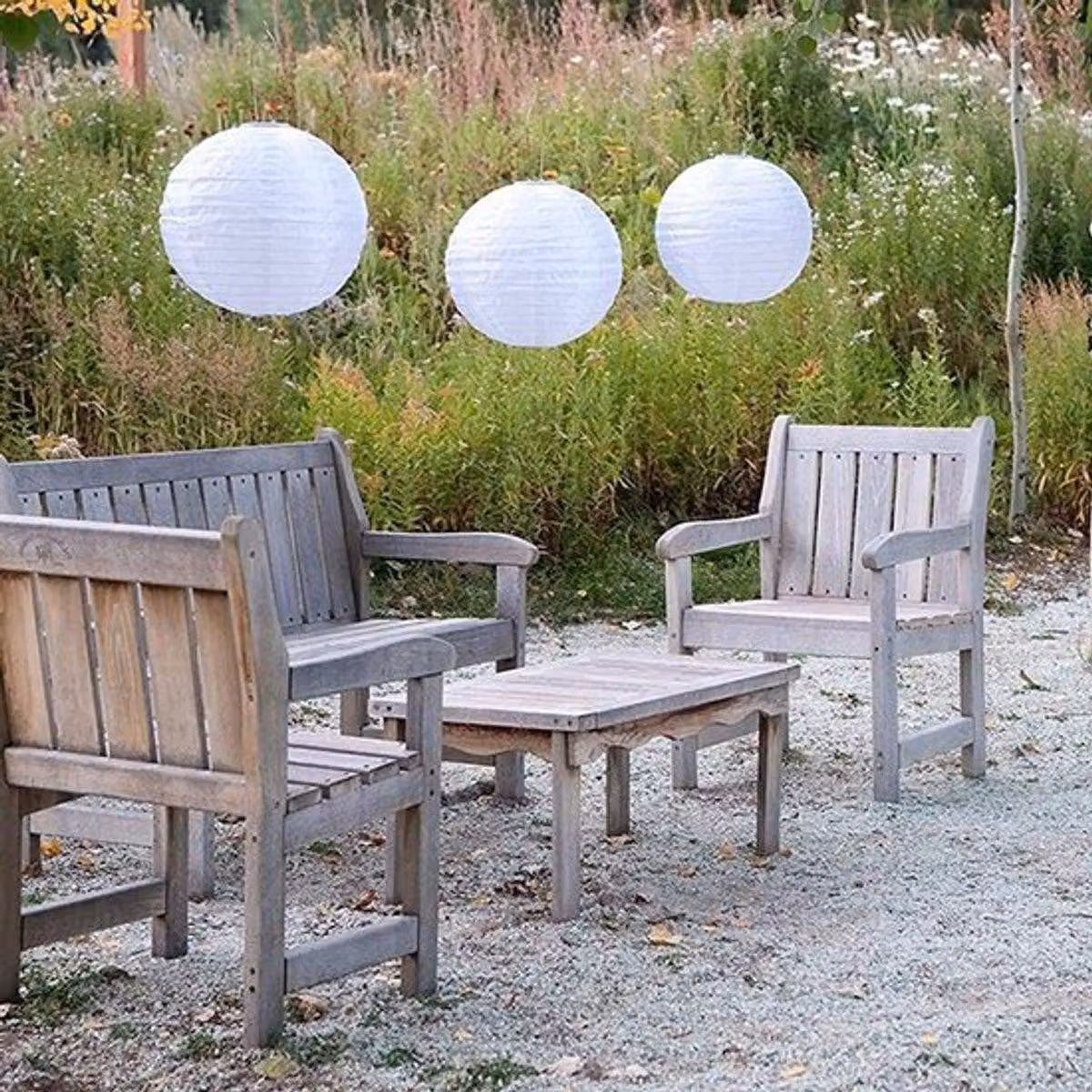Set di 2 lanterne LED impermeabili da 20 cm, ideali per giardino, terrazza e decorazioni festive, con luce bianca calda