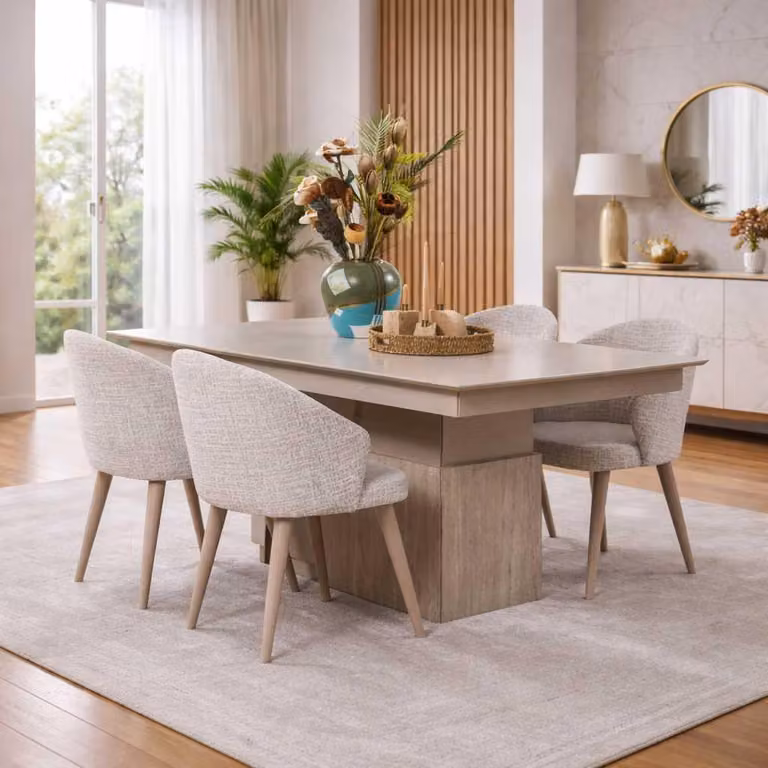 Sedia da pranzo, sala da pranzo, stile moderno, colore beige, nuova, in legno, quadrata