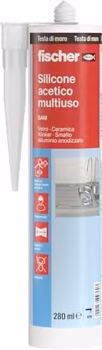 Fischer Silicone Acetico Multiuso Antimuffa - Testa di Moro - 280 ml