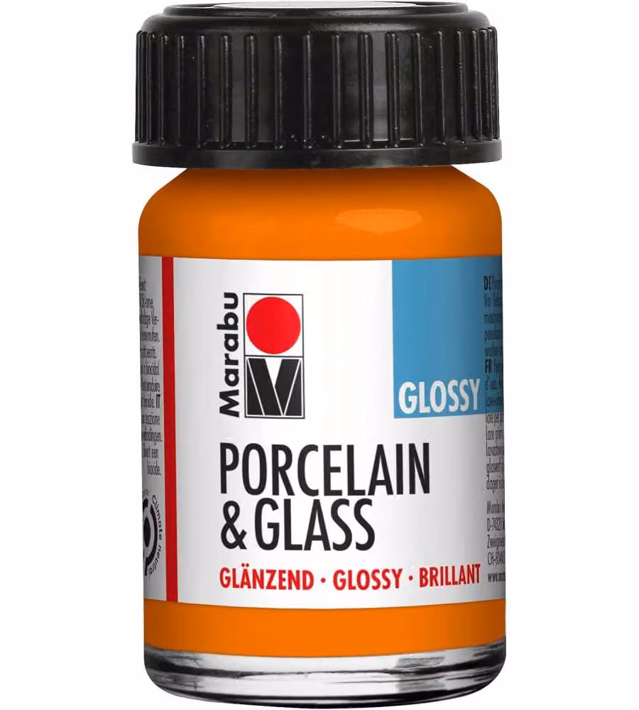 Marabu Vernice lucida arancione per porcellana e vetro 15 ml
